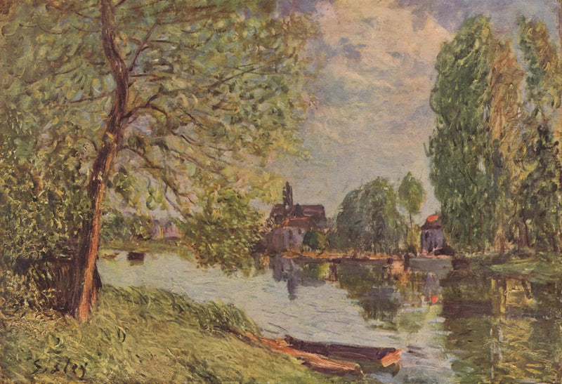 Krajobraz rzeki w Moret-sur-Loing - Alfred Sisley