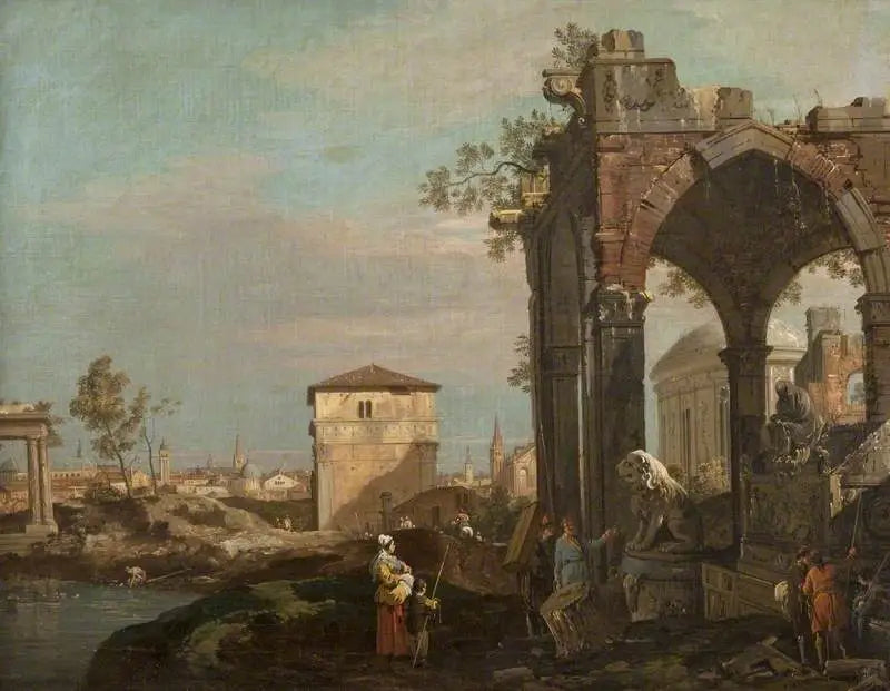 Pejzaż ruin Capriccio - Canaletto