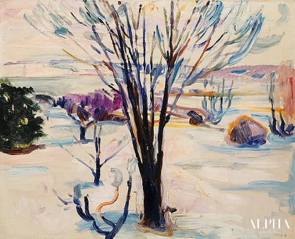 Paysage d'hiver à Jeløya - Edvard Munch - Reproductions de tableaux et peintures haut de gamme