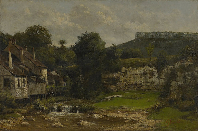 Pejzaż Doubs, młyn - Gustave Courbet