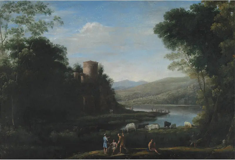 Pejzaż rzeczny z pasterzami - Claude Lorrain