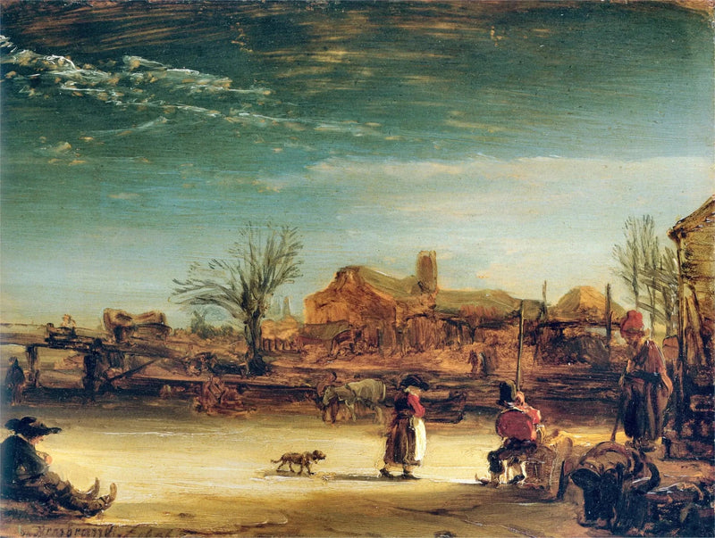 Zimowy krajobraz - Rembrandt