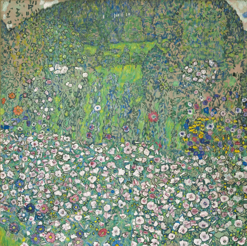 Krajobraz ogrodowy z szczytem wzgórza - Gustav Klimt