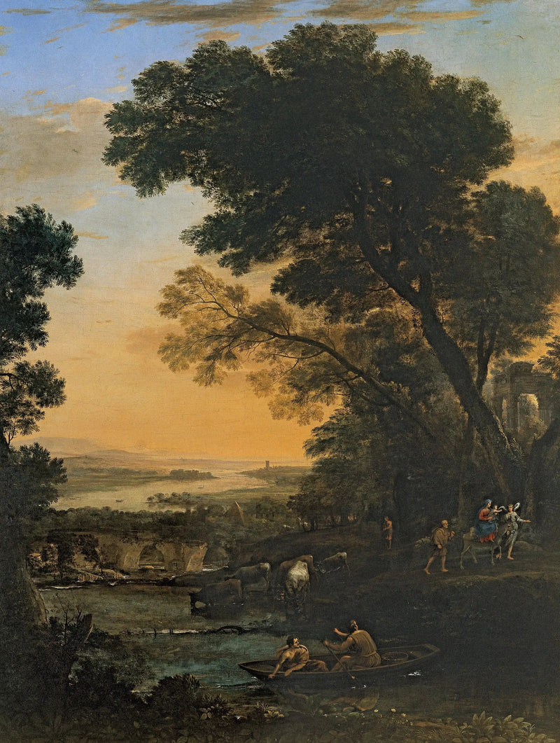 Idealistyczny pejzaż z ucieczką do Egiptu - Claude Lorrain