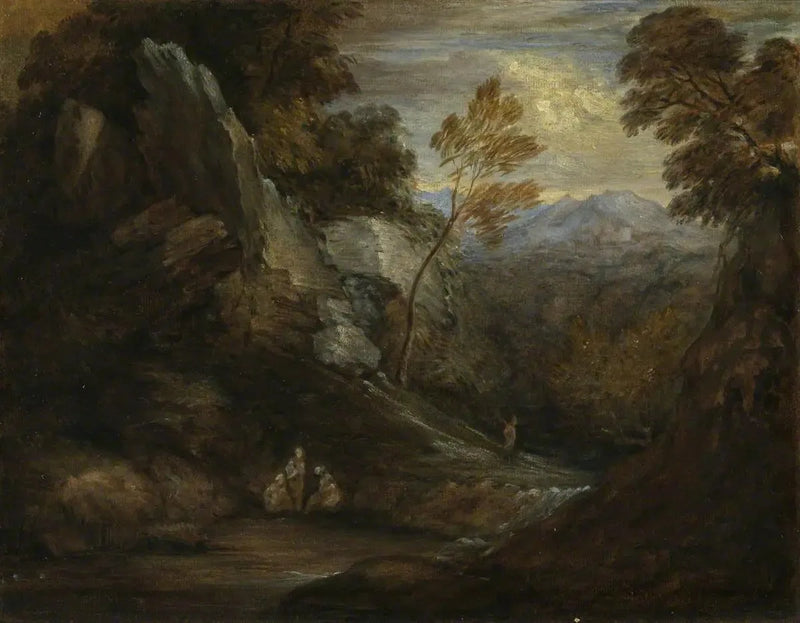 Wyimaginowany pejzaż (przerobiony przez angielskiego ucznia XIX wieku) - Thomas Gainsborough