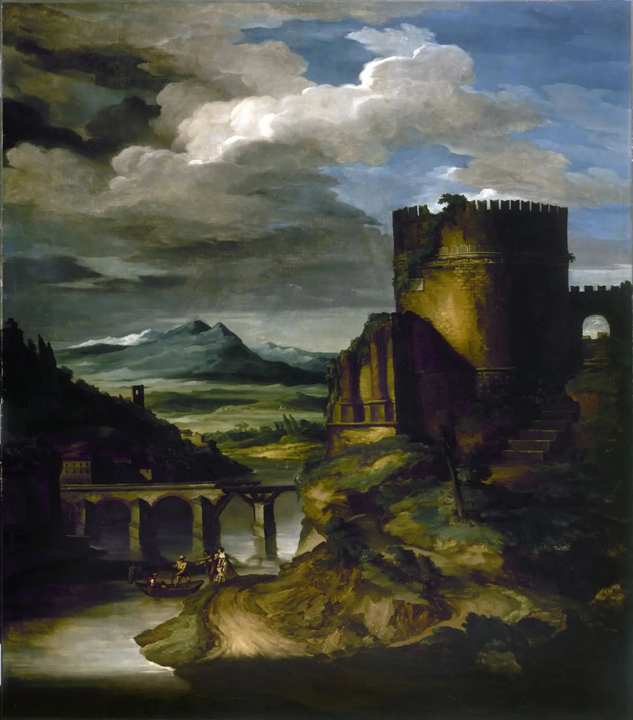 Włoski krajobraz przy grobie - Théodore Géricault