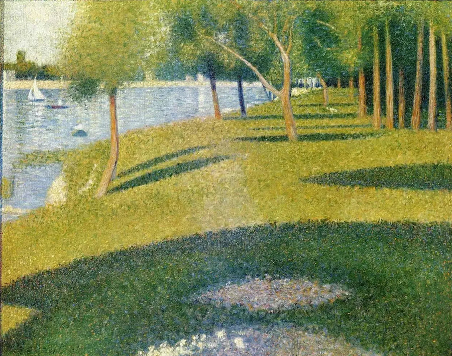 Krajobraz, wyspa Grande Jatte - Georges Seurat