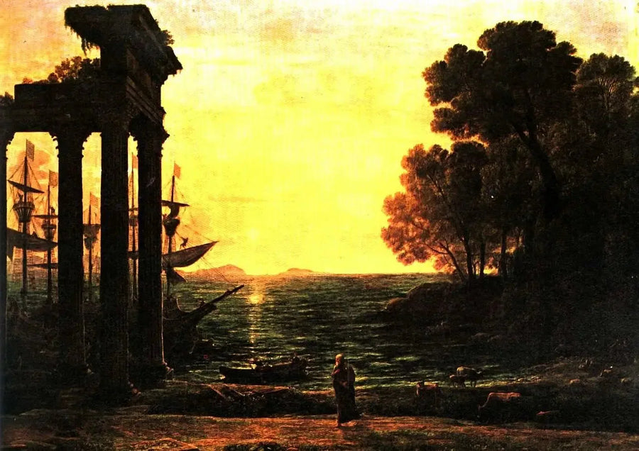 Morski pejzaż z Ezechielem płaczącym nad ruinami Tyr - Claude Lorrain