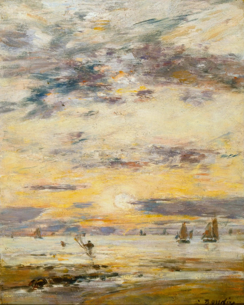 Morski krajobraz - Zachód słońca - Eugène Boudin