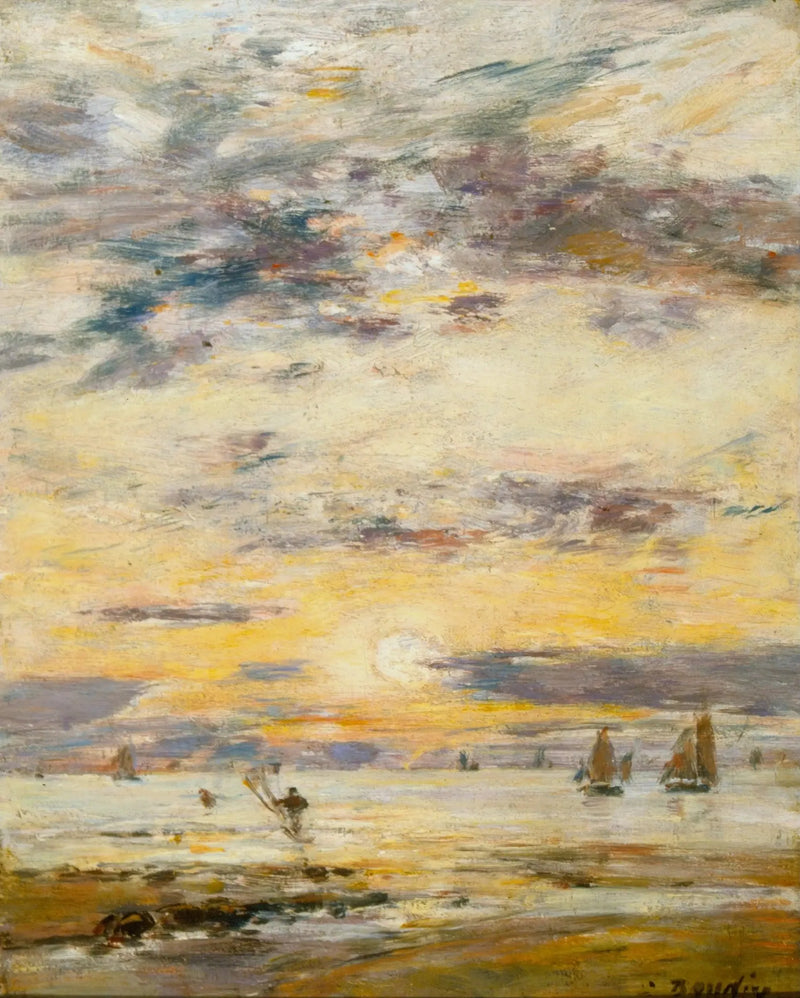 Morski krajobraz - Zachód słońca - Eugène Boudin