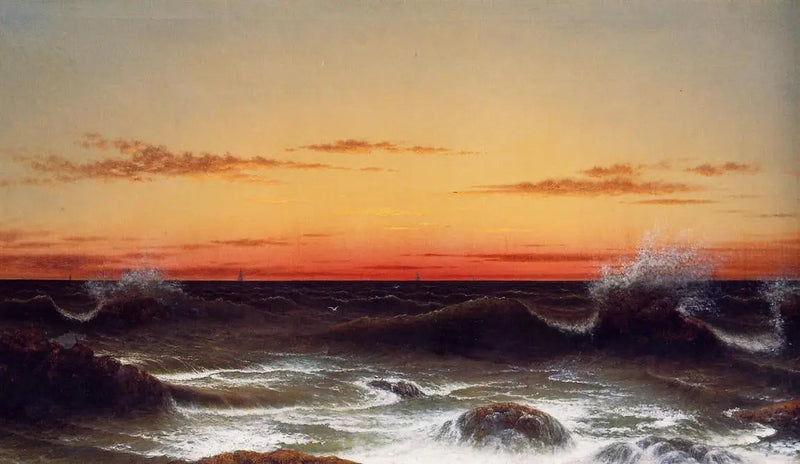 Pejzaż morski - Zachód słońca - Martin Johnson Heade