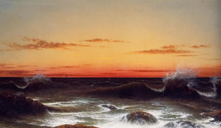 Pejzaż morski - Zachód słońca - Martin Johnson Heade