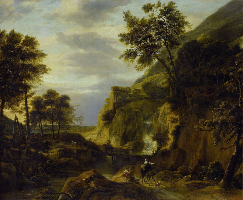Paysage de montagne avec cascade - Roelant Roghman