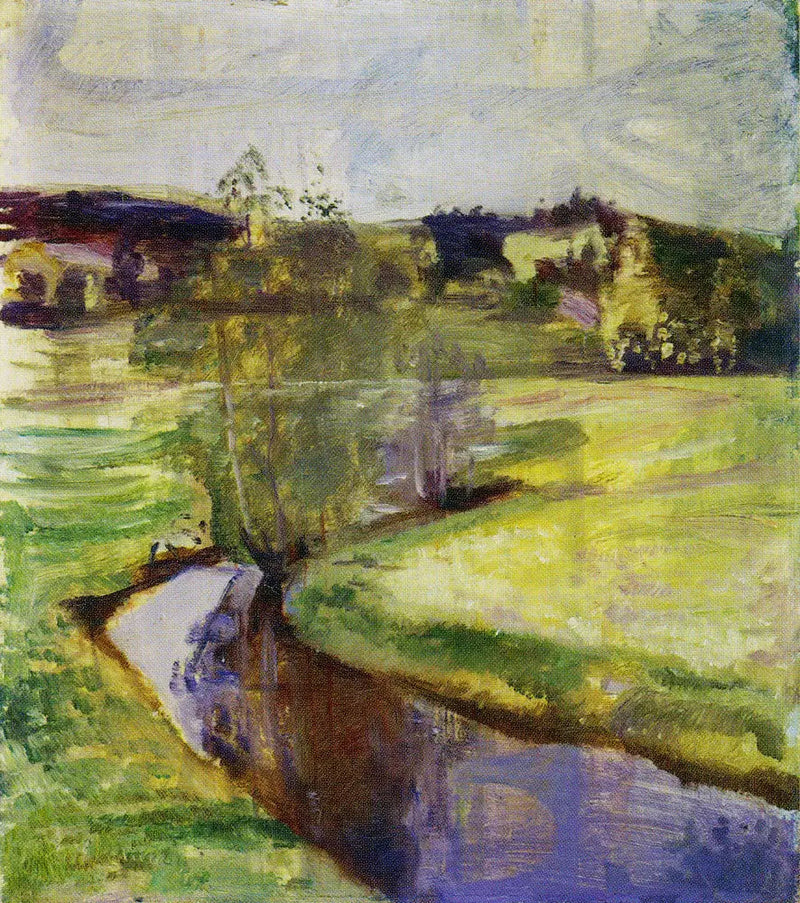 Norweski krajobraz wiosenny - Edvard Munch