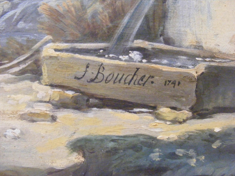 Pastoralny pejzaż z rzeką - François Boucher
