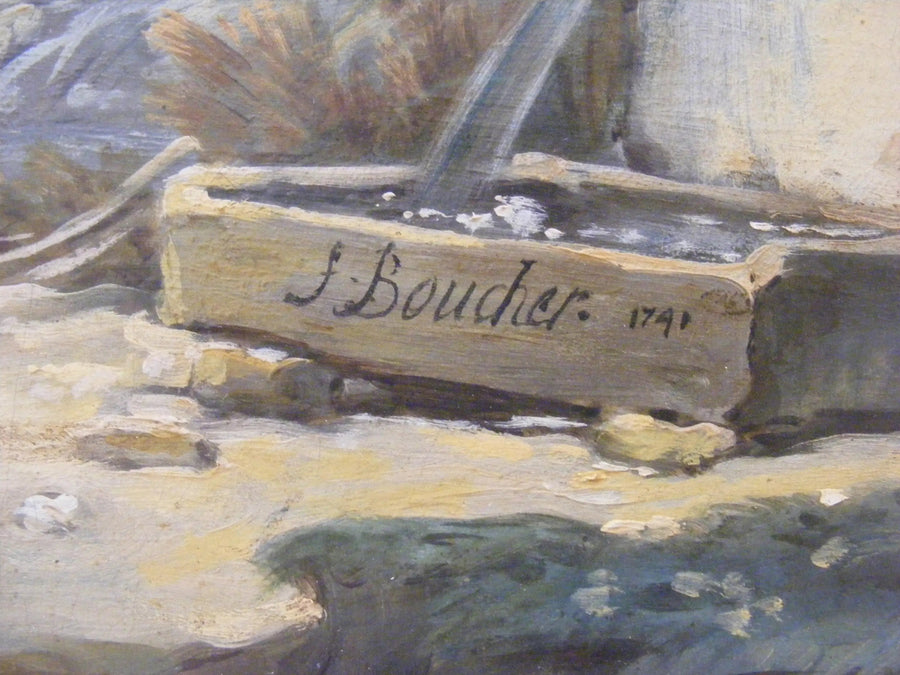 Pastoralny pejzaż z rzeką - François Boucher