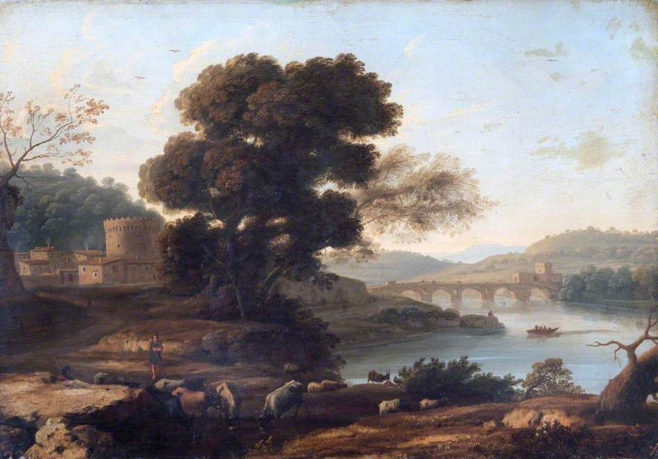 Pastoralny pejzaż z Ponte Molle, Rzym - Claude Lorrain