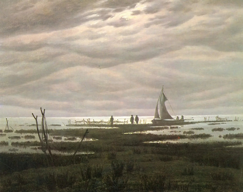 Płaski krajobraz w zatoce Greifswald - Caspar David Friedrich