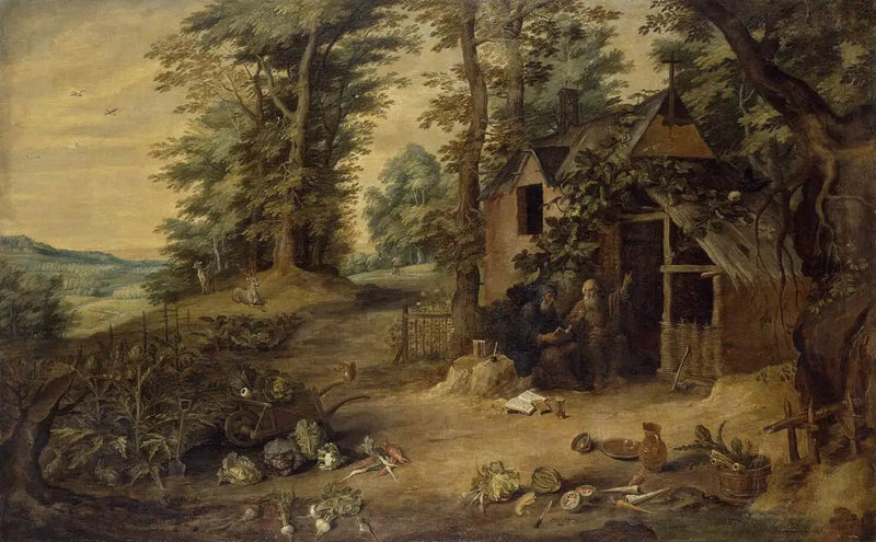 Pejzaż (Spotkanie świętego Antoniego i świętego Pawła) - David Teniers Młodszy