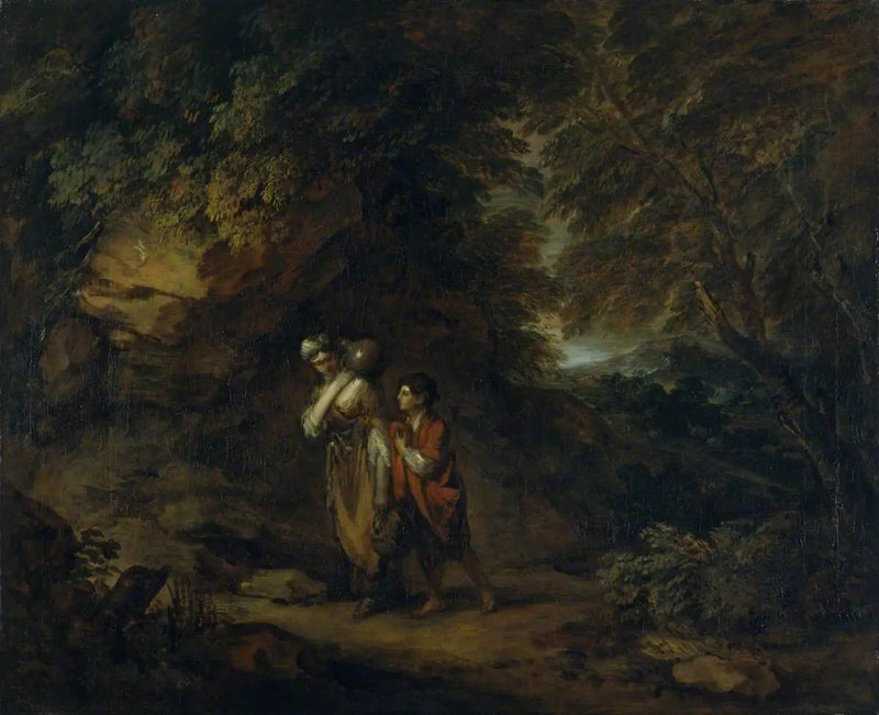 Krajobraz skalny z Agar i Ismaëlem - Thomas Gainsborough