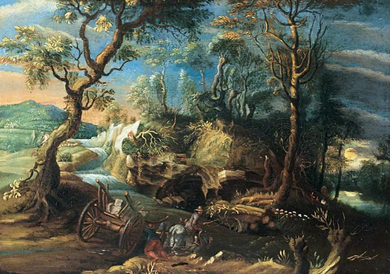 Pejzaż skalisty z postaciami - Peter Paul Rubens