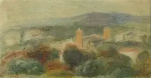 Paysage, Saint-Paul de Vence - Pierre-Auguste Renoir image 1 copie peinte à la main à l’huile