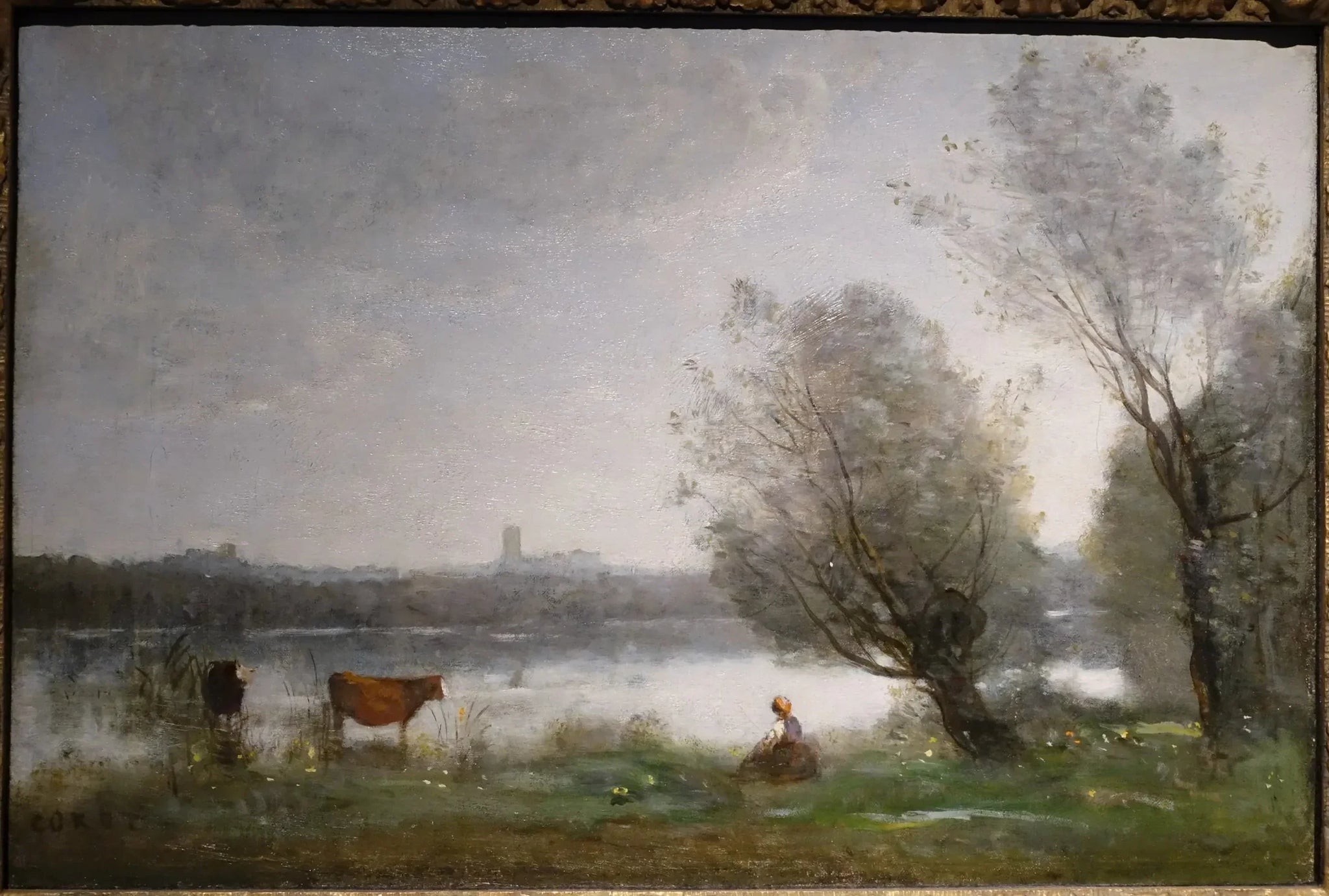 Paysage sans titre - Jean-Baptiste Camille Corot image 1 reproduction réalisée par Alpha Reproduction