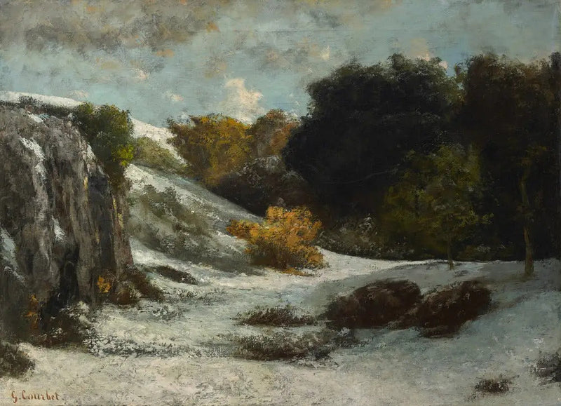 Pejzaż pod śniegiem - Gustave Courbet