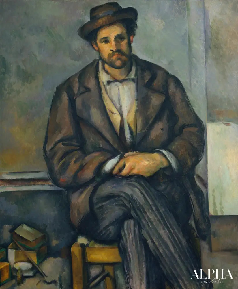 Paysan assis - Paul Cézanne - Reproductions de tableaux et peintures haut de gamme