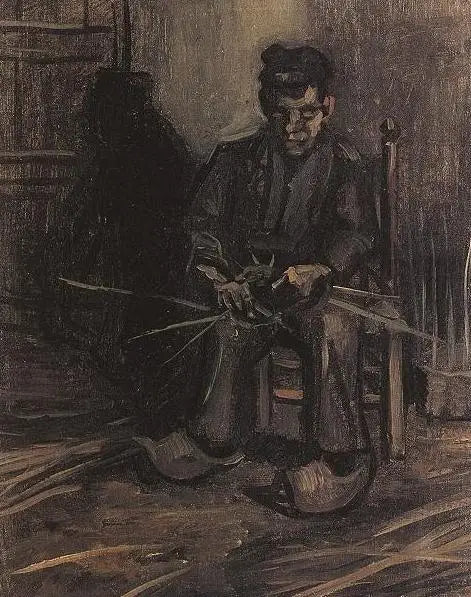 Chłop wytwarzający kosz - Vincent van Gogh