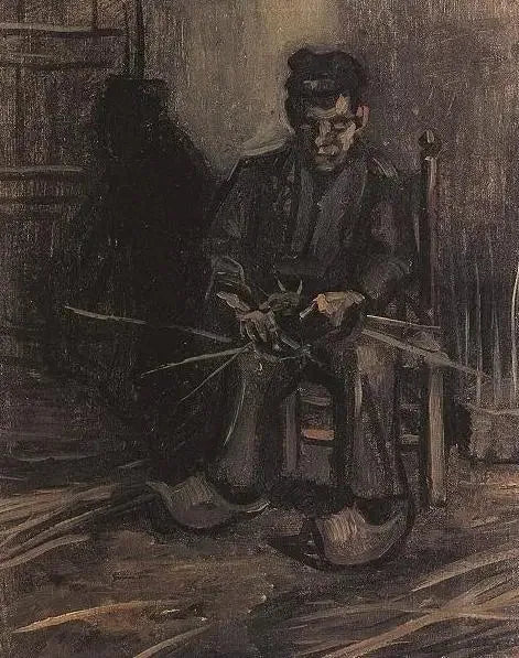 Chłop wytwarzający kosz - Vincent van Gogh