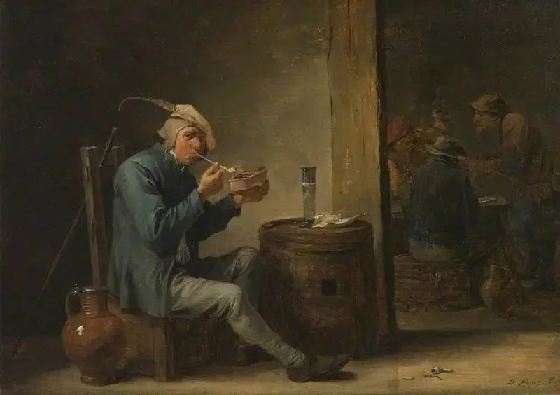 Rolnik palący w wnętrzu (Flandrzyńskie rozrywki, Wnętrze) - David Teniers Młodszy