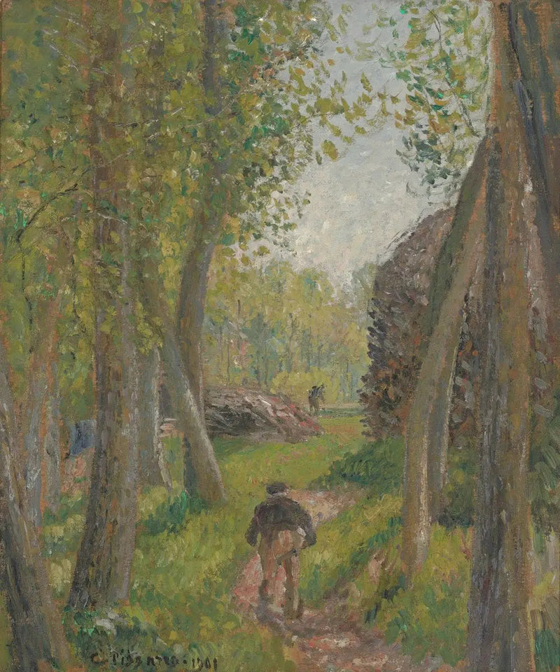 Chłop widziany z tyłu w podszyciu, Moret - Camille Pissarro