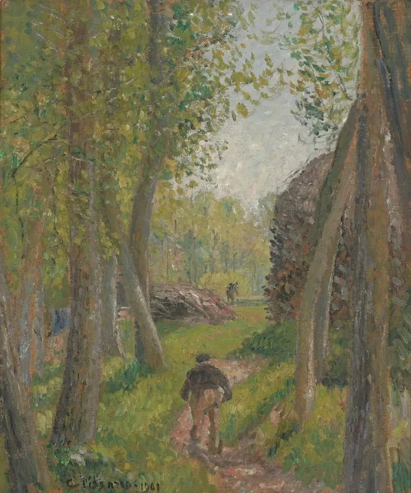 Chłop widziany z tyłu w podszyciu, Moret - Camille Pissarro