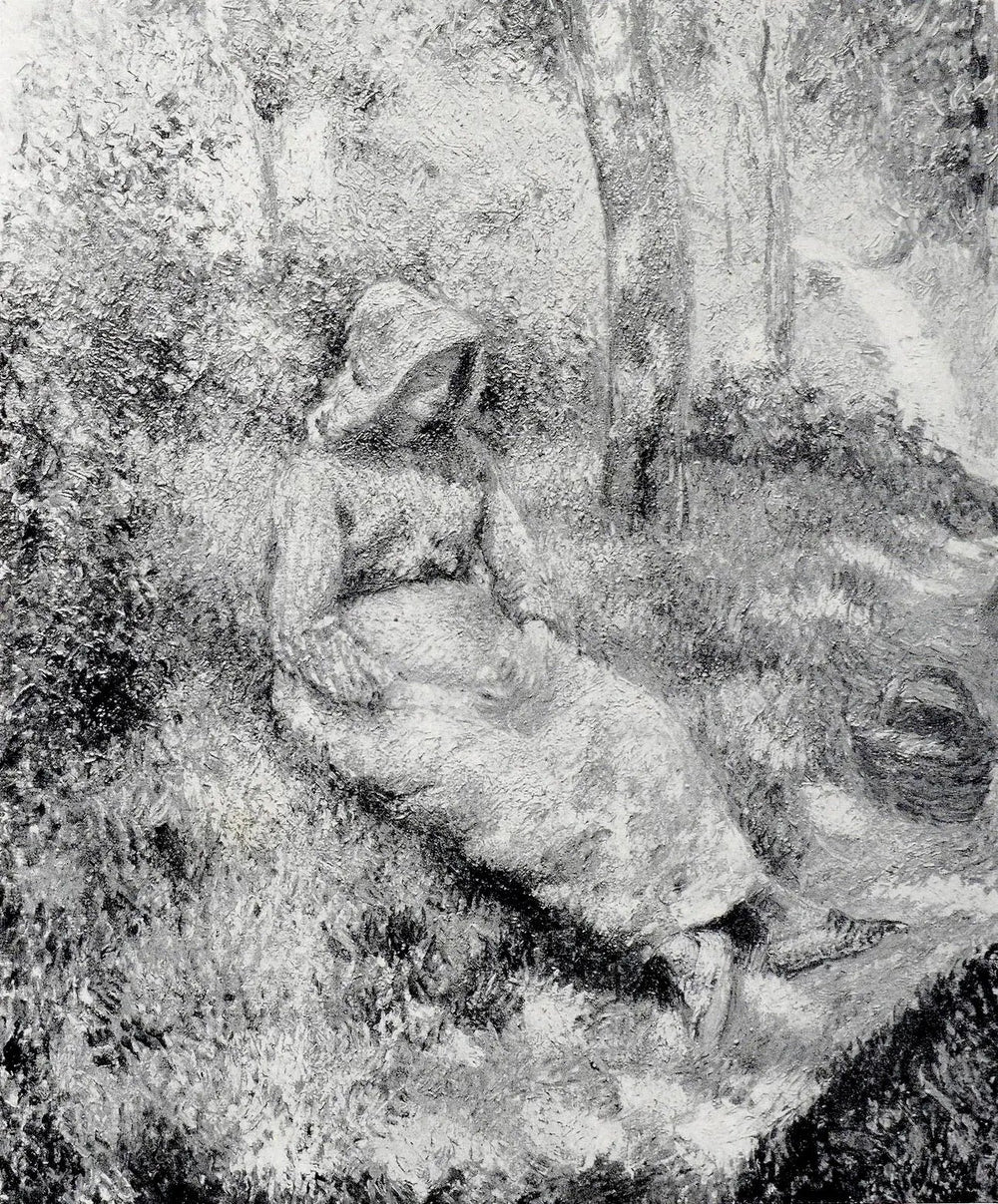 Paysanne assise - Camille Pissarro image 1 copie de tableau peinte à la main