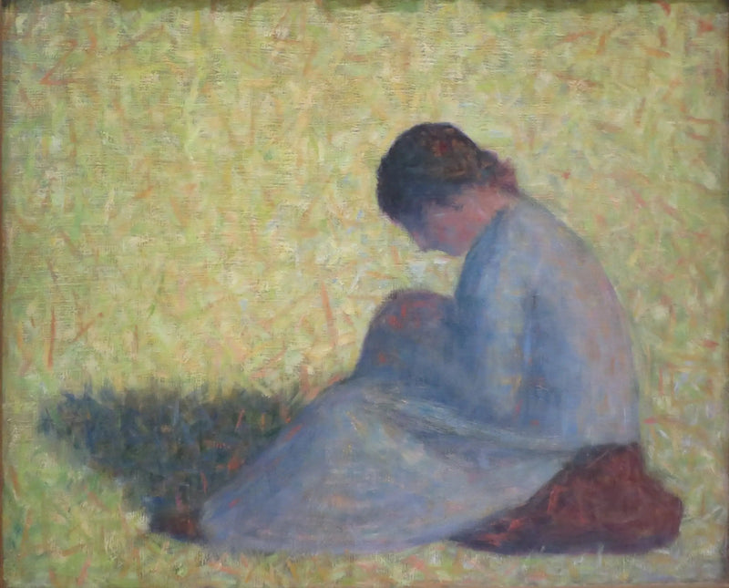 Chłopka siedząca na trawie - Georges Seurat