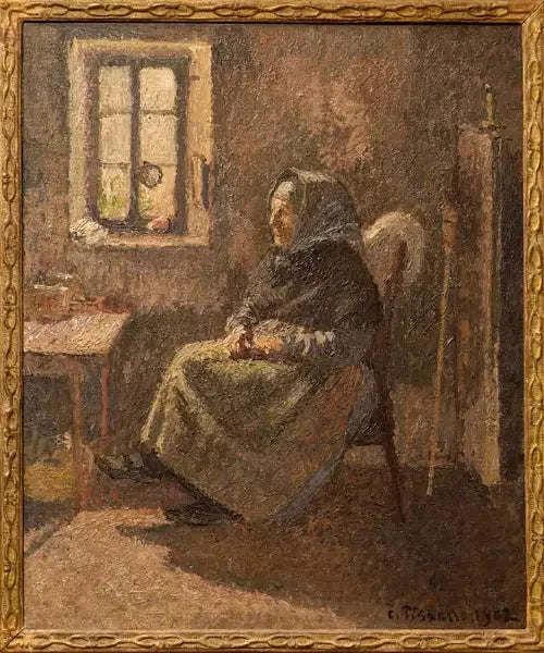 Siedząca wieśniaczka. Wnętrze w Moret - Camille Pissarro