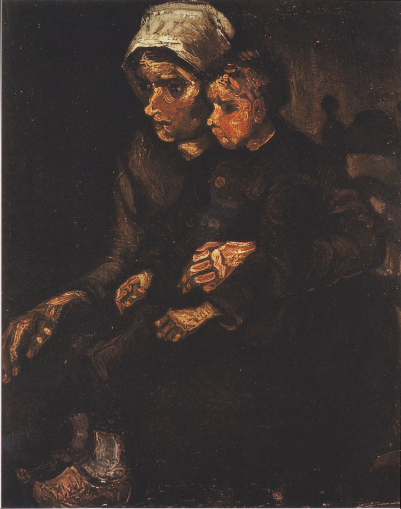 Chłopka z dzieckiem na kolanach - Vincent van Gogh