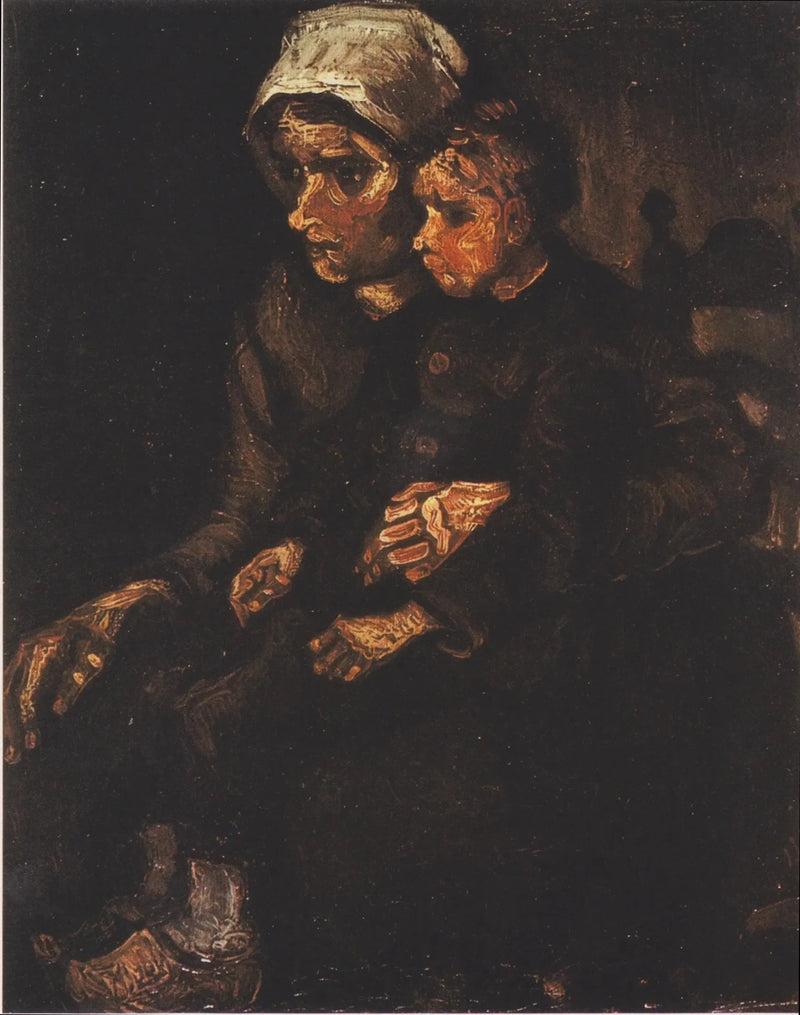 Chłopka z dzieckiem na kolanach - Vincent van Gogh