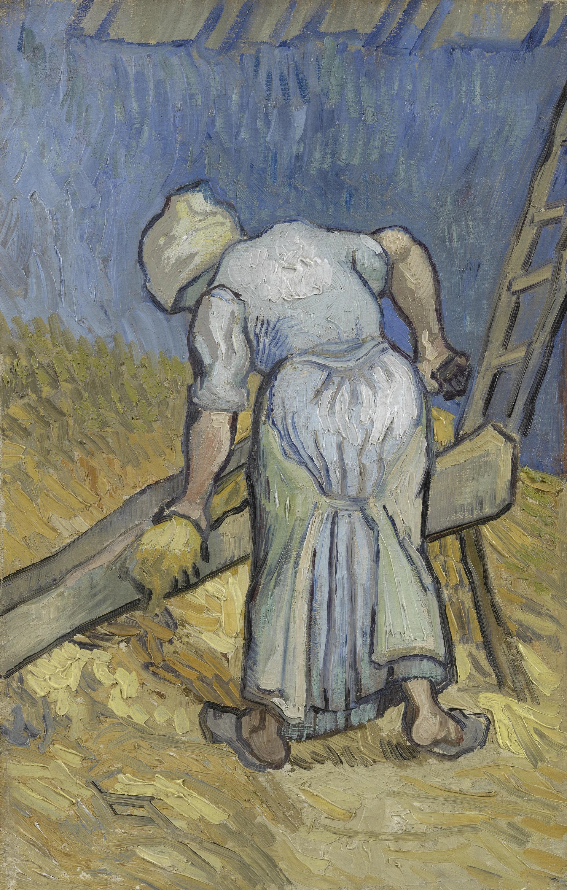 Paysanne broyant du lin d’après Millet F697 de Vincent van Gogh, Van Gogh Museum