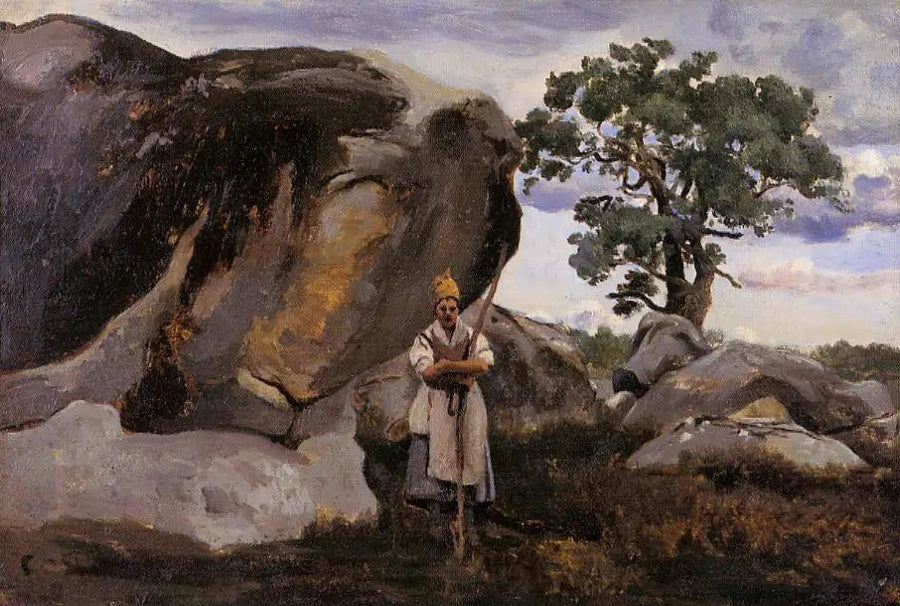 Wiejska w lesie Fontainebleau - Jean-Baptiste Camille Corot