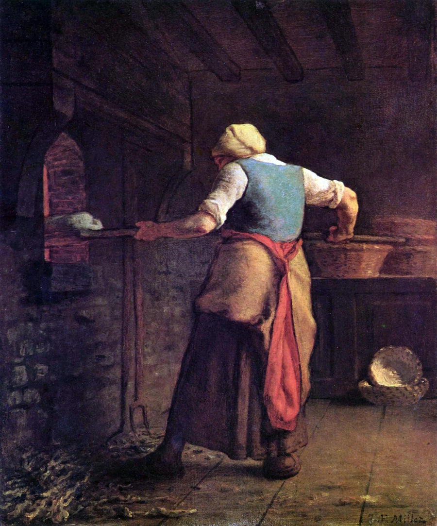 Wiejska kobieta wkładająca chleb do pieca - Jean-François Millet
