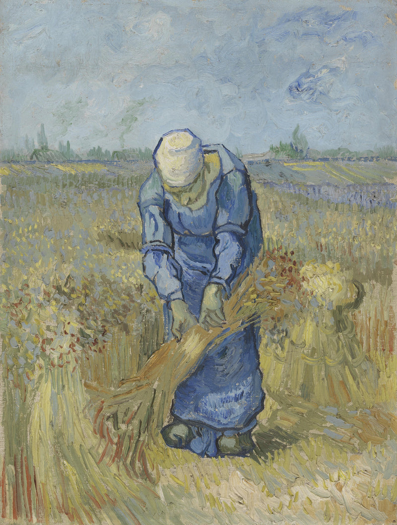 Chłopka wiążąca snopy (według Milleta) - Vincent van Gogh