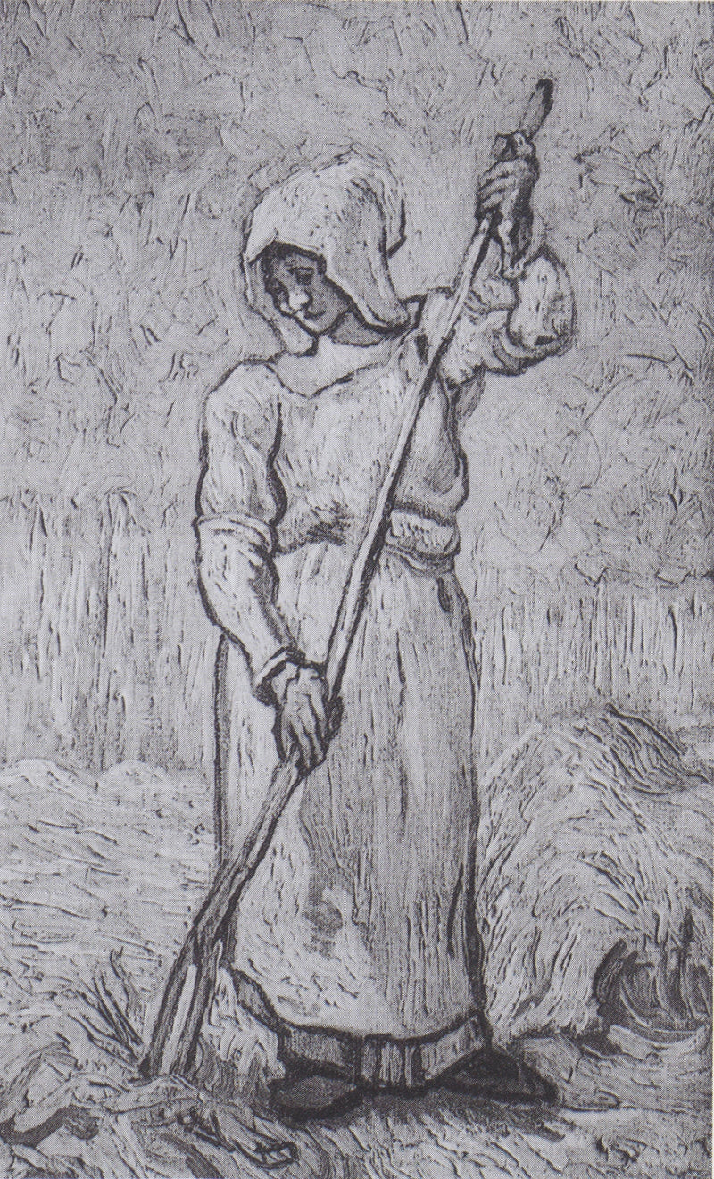 Chłopka z grabiami (według Milleta) - Vincent van Gogh