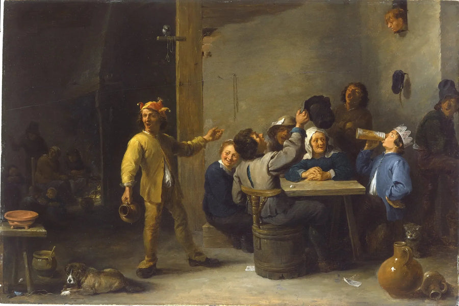 Chłopi świętujący dwunastą noc - David Teniers Młodszy