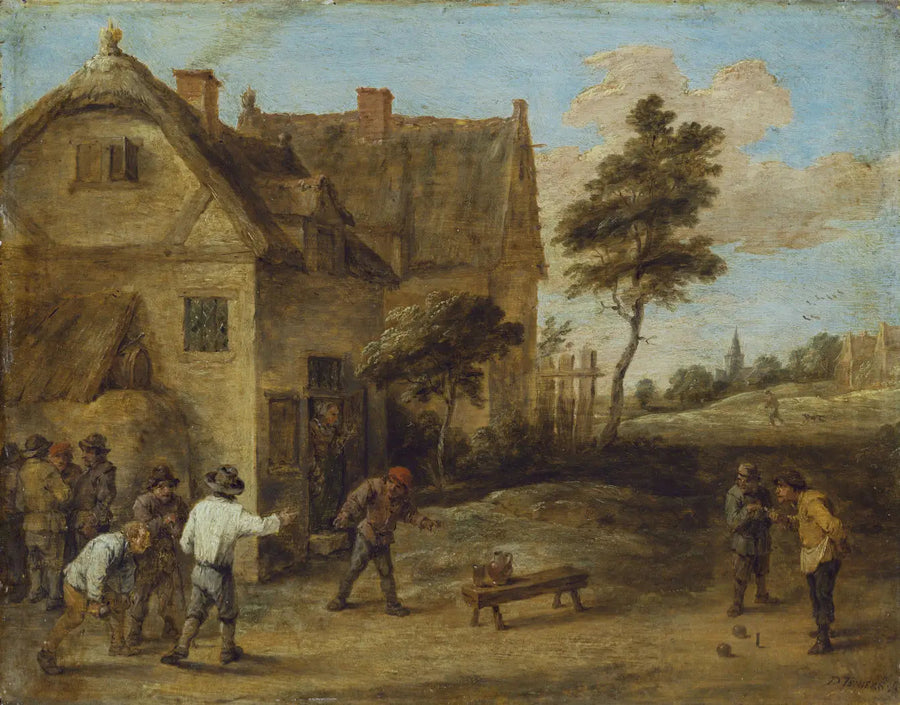Chłopi grający w grę piłkową - David Teniers młodszy