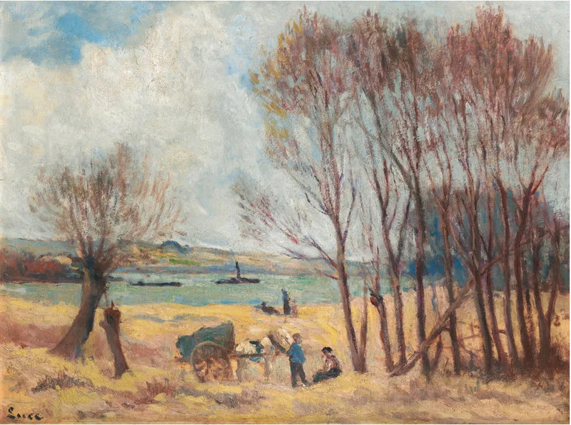 Chłopi w pobliżu Sekwany, okolice Rolleboise - Maximilien Luce