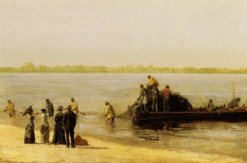 Wędkowanie na łososia w Gloucester nad rzeką Delaware - Thomas Eakins