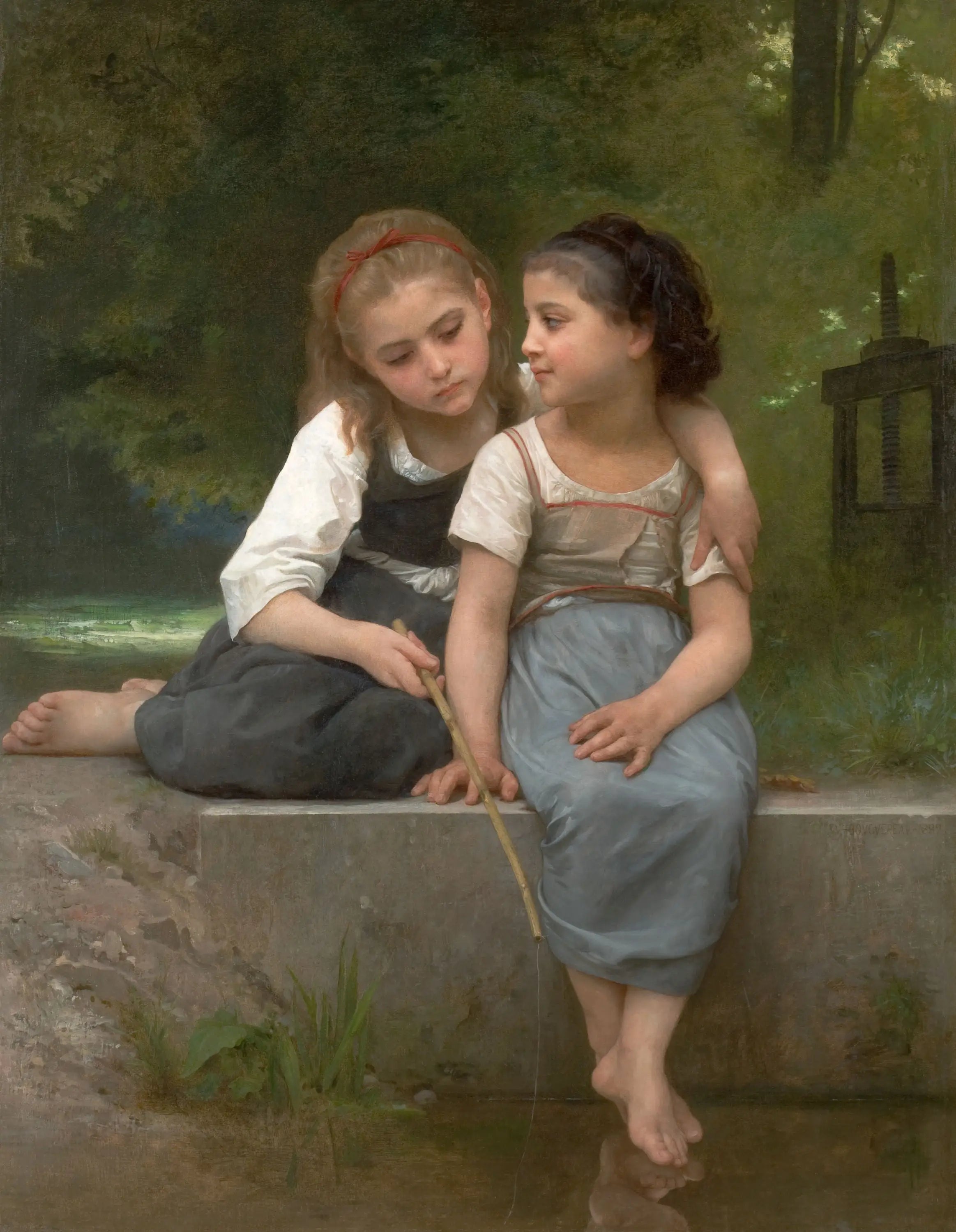 Pêche aux grenouilles - Bouguereau image 1 reproduction réalisée par Alpha Reproduction