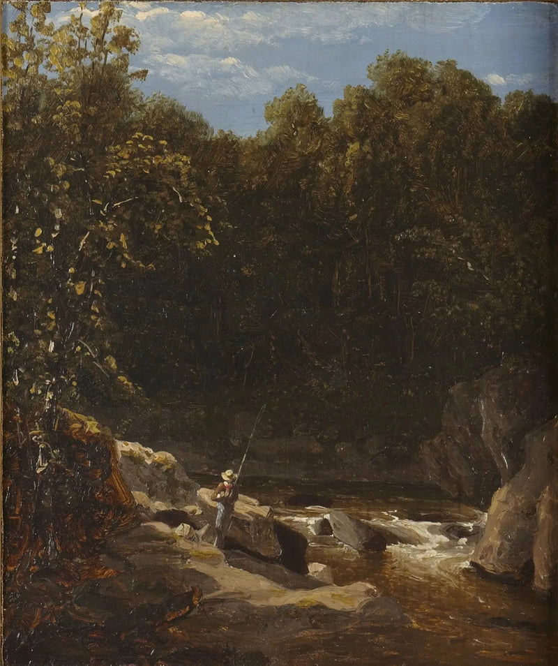 Łowienie ryb w górskim strumieniu - Sanford Robinson Gifford